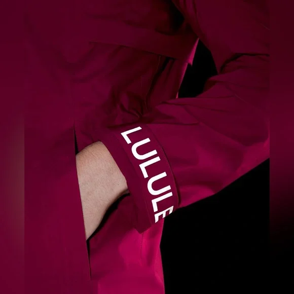 Lululemon Rain Rebel Jacket•Waterproof Long Coat•Pomegranate•FLAWLESS•Sz 10 - Picture 3 of 16